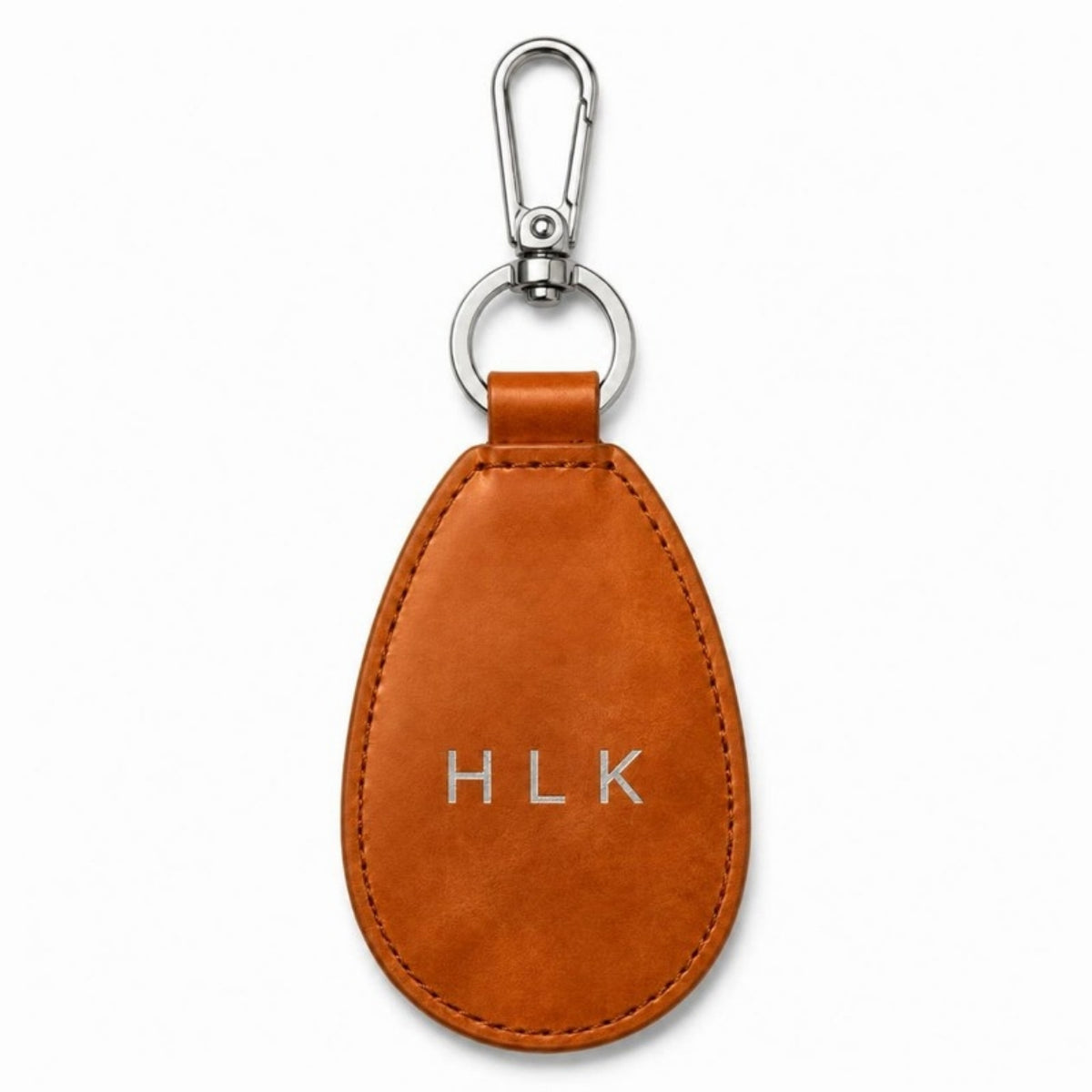 선인장 비건 가죽 물방울 키링 코냑 HLK 은박 각인