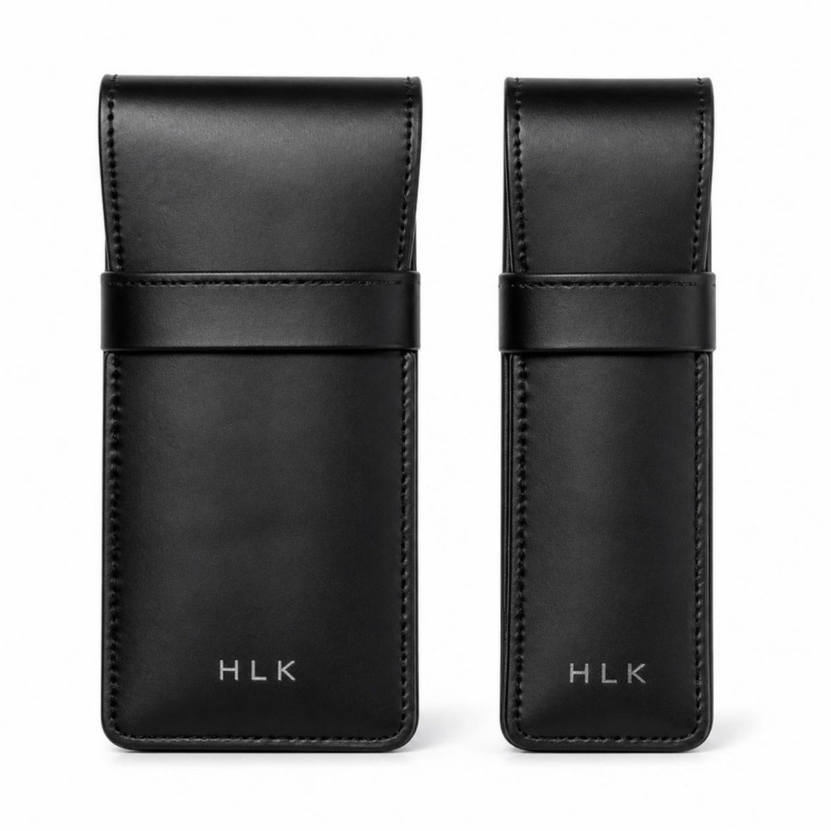 선인장 비건 가죽 플랩 필통 소·대 블랙 HLK 은박 각인
