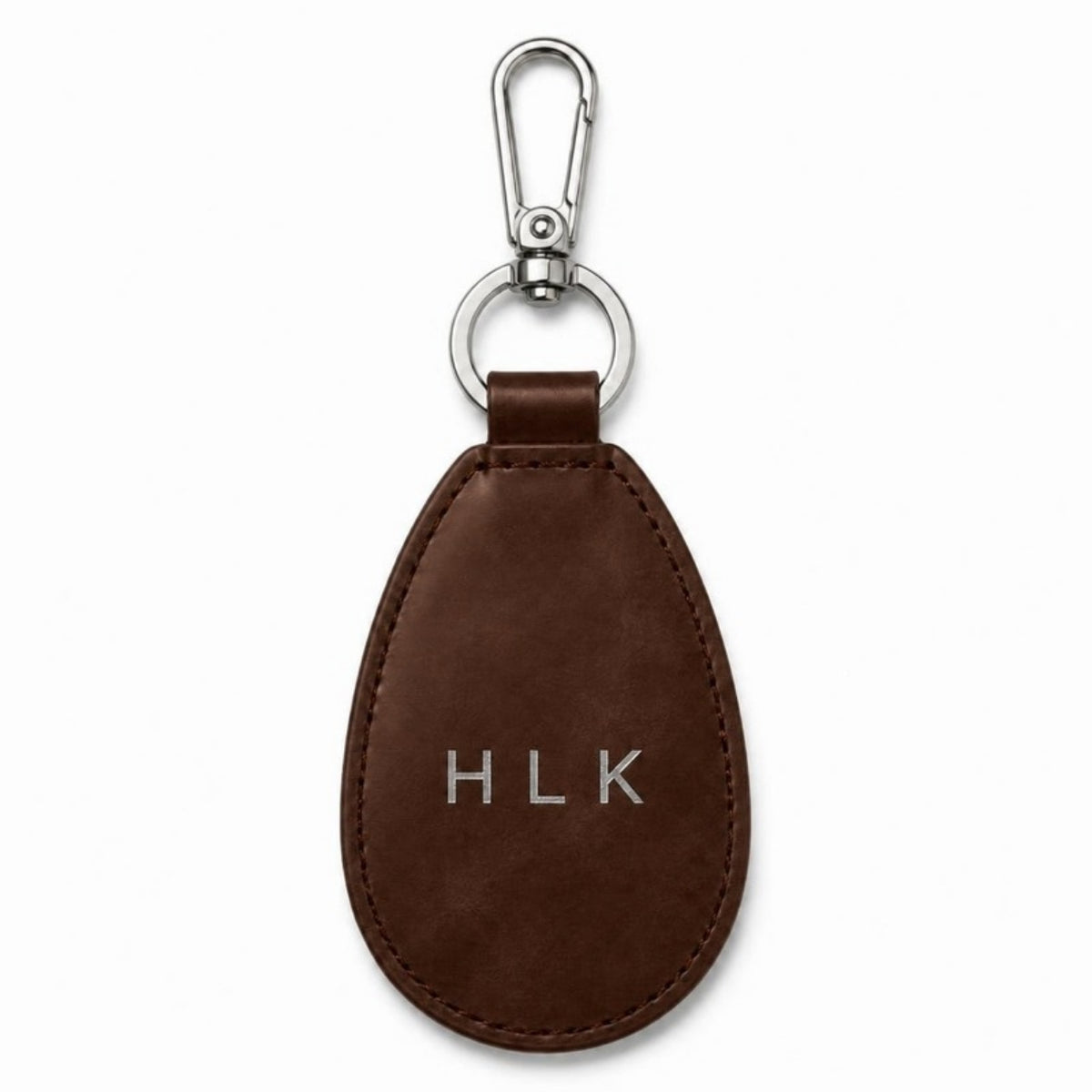 선인장 비건 가죽 물방울 키링 다크브라운 HLK 은박 각인